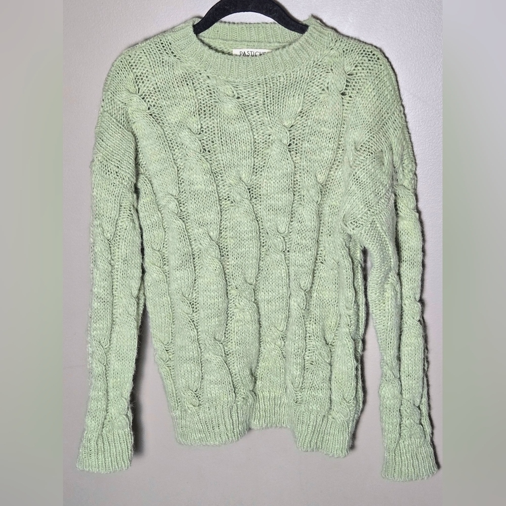 Anthropologie Pastiche Chunky Knit Alpaca Blend Heritage Lagenlook Sweater, Sm